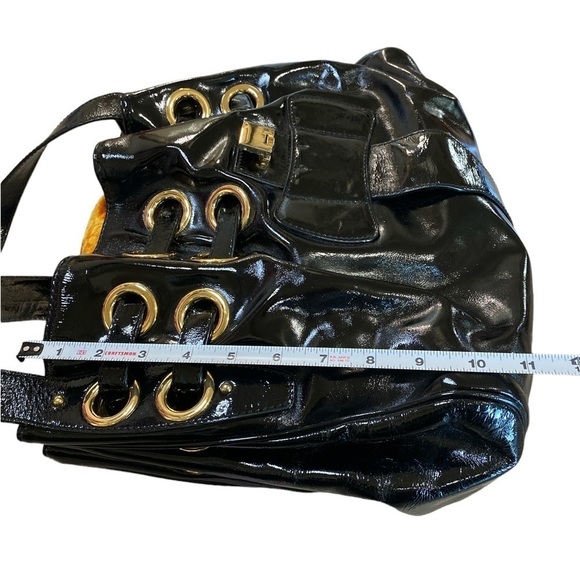 🎄JIMMY choo black crinkled patent leather large riki tote bag - Picture 9 of 14